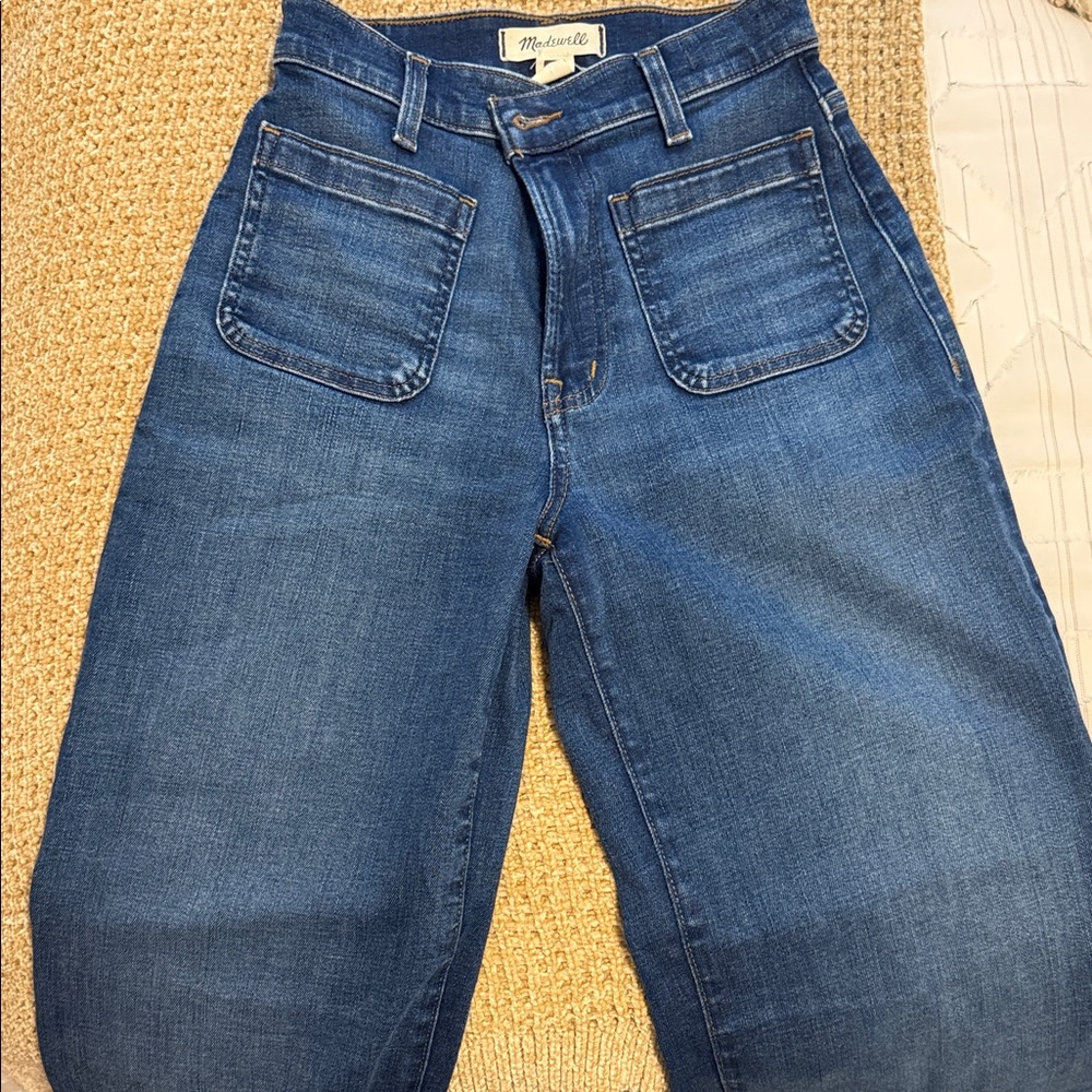 Madewell Blue High-Rise Wide Jeans